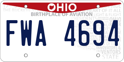 OH license plate FWA4694