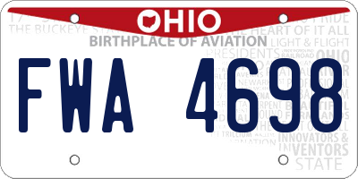 OH license plate FWA4698