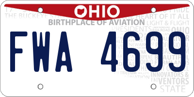 OH license plate FWA4699