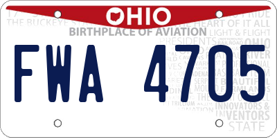 OH license plate FWA4705