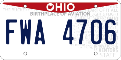 OH license plate FWA4706