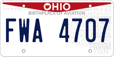 OH license plate FWA4707
