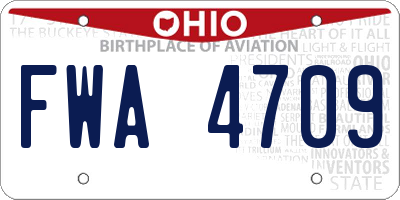 OH license plate FWA4709