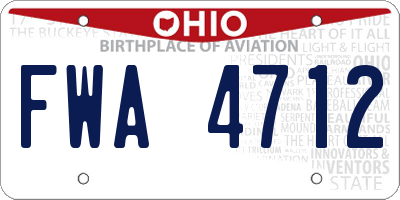 OH license plate FWA4712