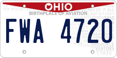 OH license plate FWA4720