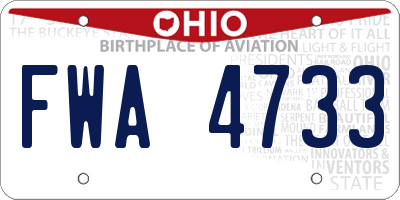 OH license plate FWA4733