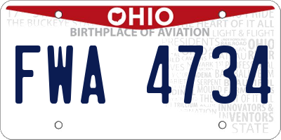 OH license plate FWA4734