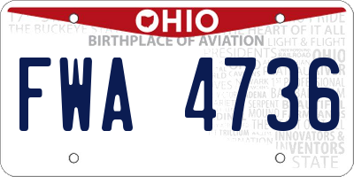 OH license plate FWA4736