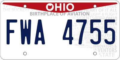 OH license plate FWA4755