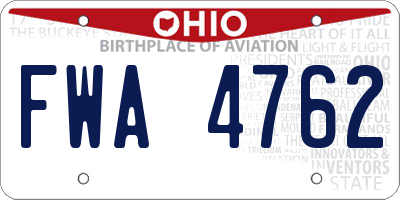 OH license plate FWA4762