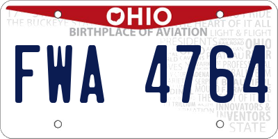 OH license plate FWA4764