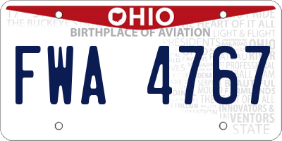 OH license plate FWA4767