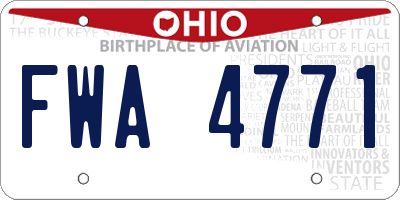 OH license plate FWA4771