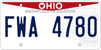 OH license plate FWA4780