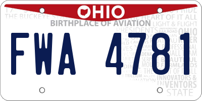 OH license plate FWA4781