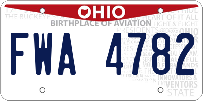 OH license plate FWA4782