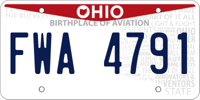 OH license plate FWA4791