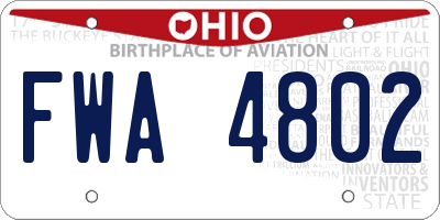 OH license plate FWA4802