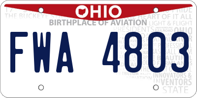 OH license plate FWA4803