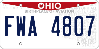 OH license plate FWA4807