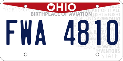 OH license plate FWA4810