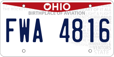 OH license plate FWA4816