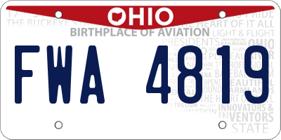 OH license plate FWA4819