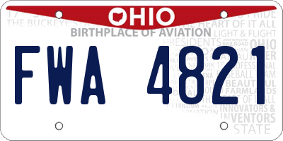 OH license plate FWA4821