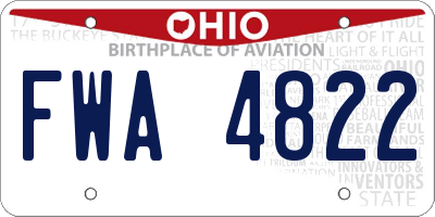 OH license plate FWA4822