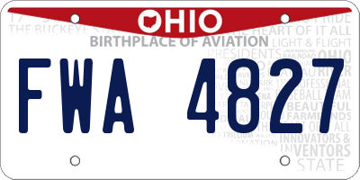 OH license plate FWA4827