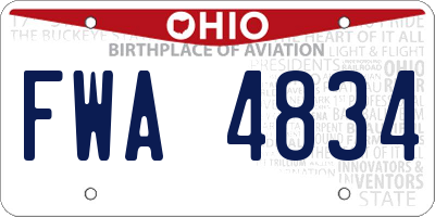 OH license plate FWA4834