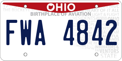 OH license plate FWA4842