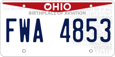 OH license plate FWA4853