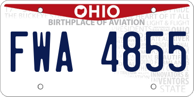 OH license plate FWA4855