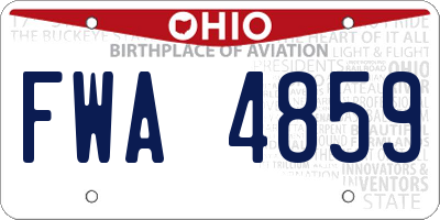 OH license plate FWA4859