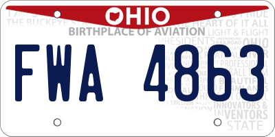 OH license plate FWA4863