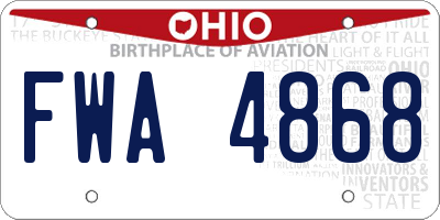 OH license plate FWA4868