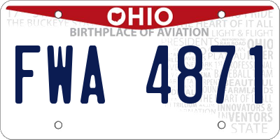 OH license plate FWA4871