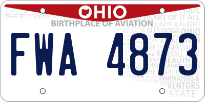 OH license plate FWA4873