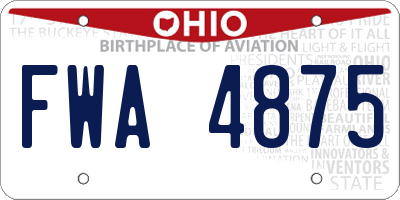 OH license plate FWA4875