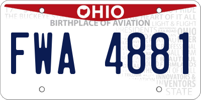 OH license plate FWA4881