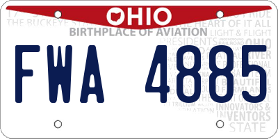 OH license plate FWA4885