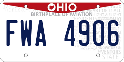 OH license plate FWA4906