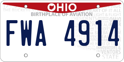 OH license plate FWA4914