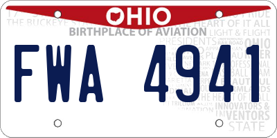 OH license plate FWA4941