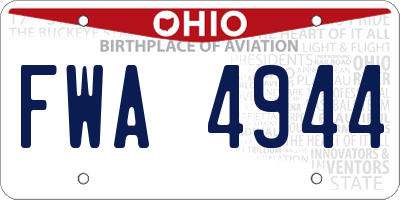 OH license plate FWA4944