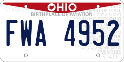 OH license plate FWA4952