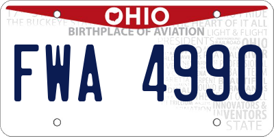 OH license plate FWA4990