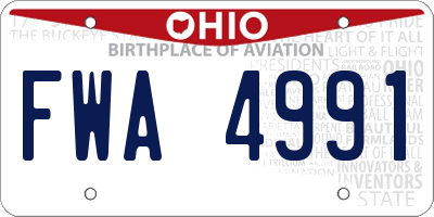 OH license plate FWA4991