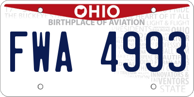 OH license plate FWA4993